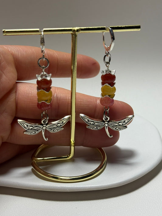 Bunte Libellen Ohrringe – Perlenmix